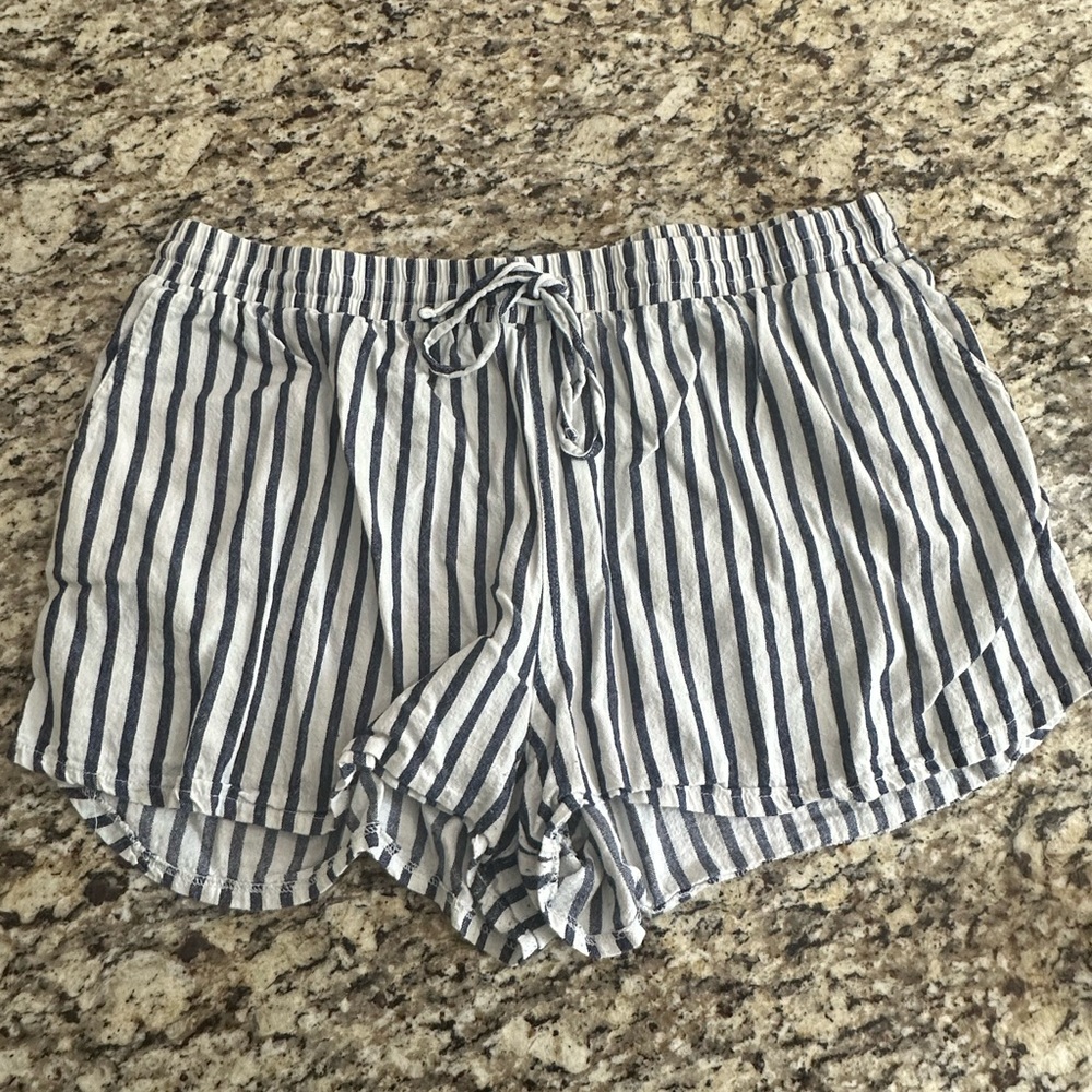 Universal Thread Navy and White Striped Drawstring Shorts